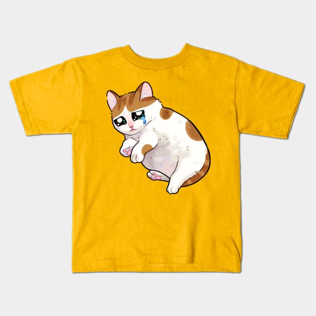 Sad Boy Kids T-Shirt by giraffalope